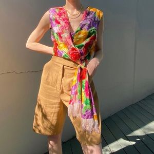100% silk and beaded top